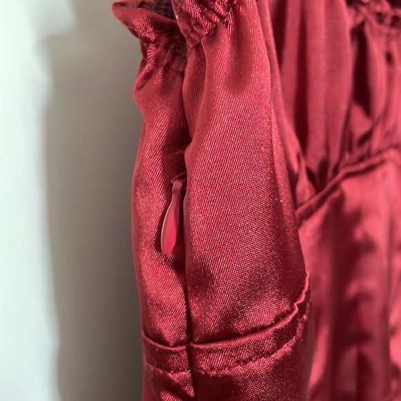 Garnet Red Satin Dress - Picture 6 of 7